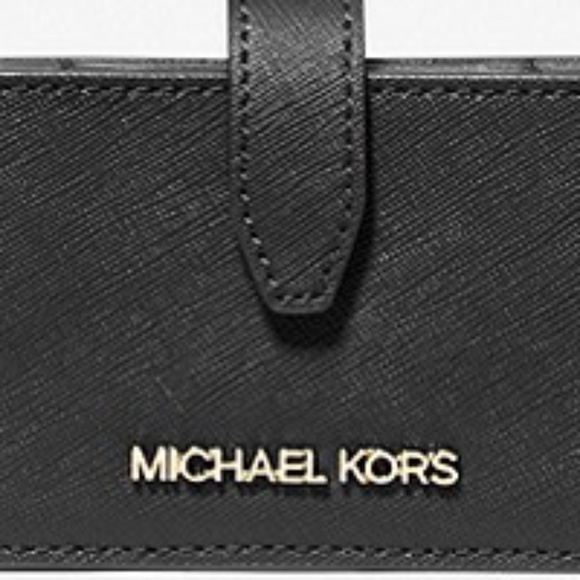 Michael Kors Jet Set Accordion Leather Card Case in Black NWT - Picture 3 of 3